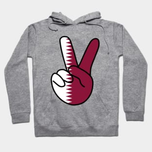 Qatar Flag V Sign Hoodie